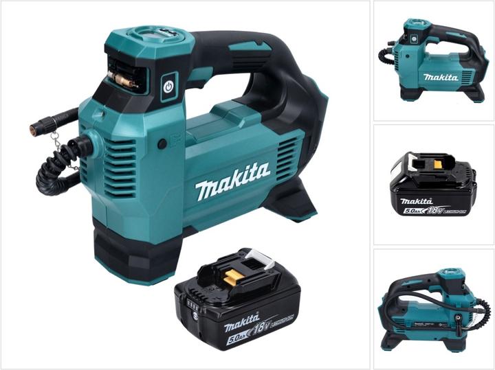 Immagine prodotto Makita DMP 181 T1 Compressore a batteria 18 V 11,1 bar + 1x batteria 5,0 Ah - senza caricabatterie (11.10 bar)