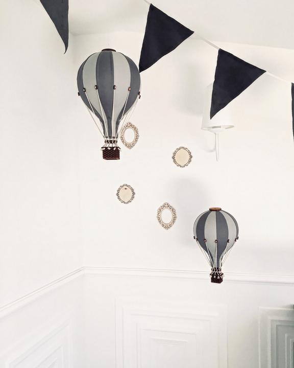 Actual product image Super Balloon Deko Heissluftballon Weiss Dunkelgrau (1 x)