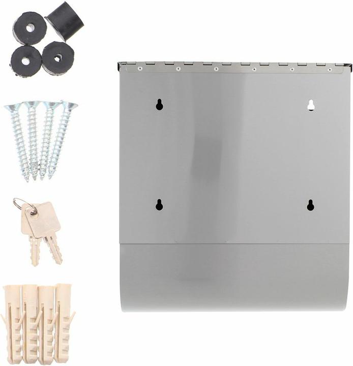Actual product image Rottner T06046 Mailbox Light Gray Wall Mounted Mailbox Steel