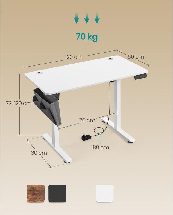 Immagine prodotto Songmics Tavolo da bar (120 x 60 x 120 cm)