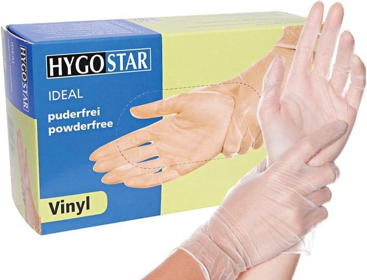 Produktbild Hygostar Vinyl Einweghandschuhe Ideal puderfrei (L)