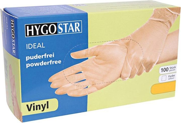Produktbild Hygostar Vinyl Einweghandschuhe Ideal puderfrei (L)