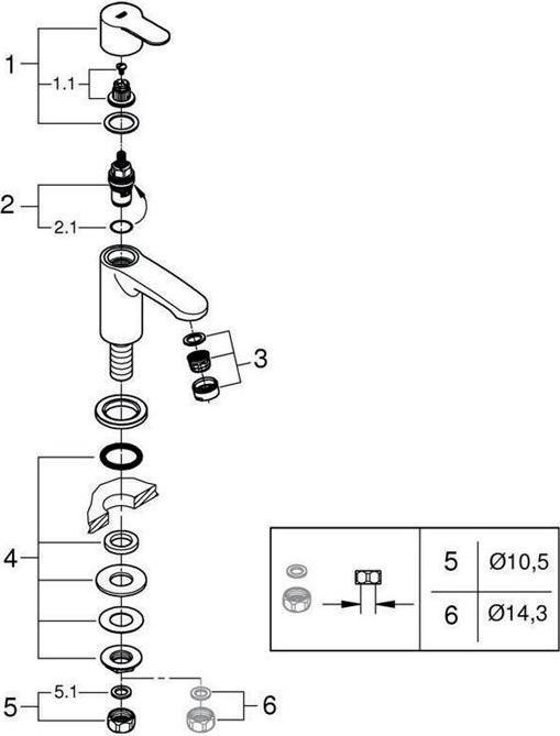 Actual product image Grohe Eurostyle Cosmopolitan pillar tap XS-Size