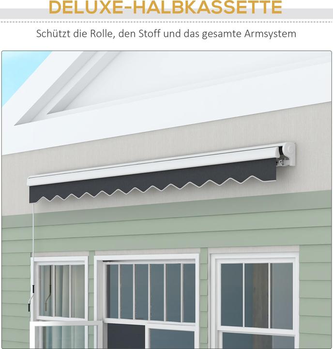Produktbild Outsunny Markise mit Fernbedienung und Halbkassette (3 m)