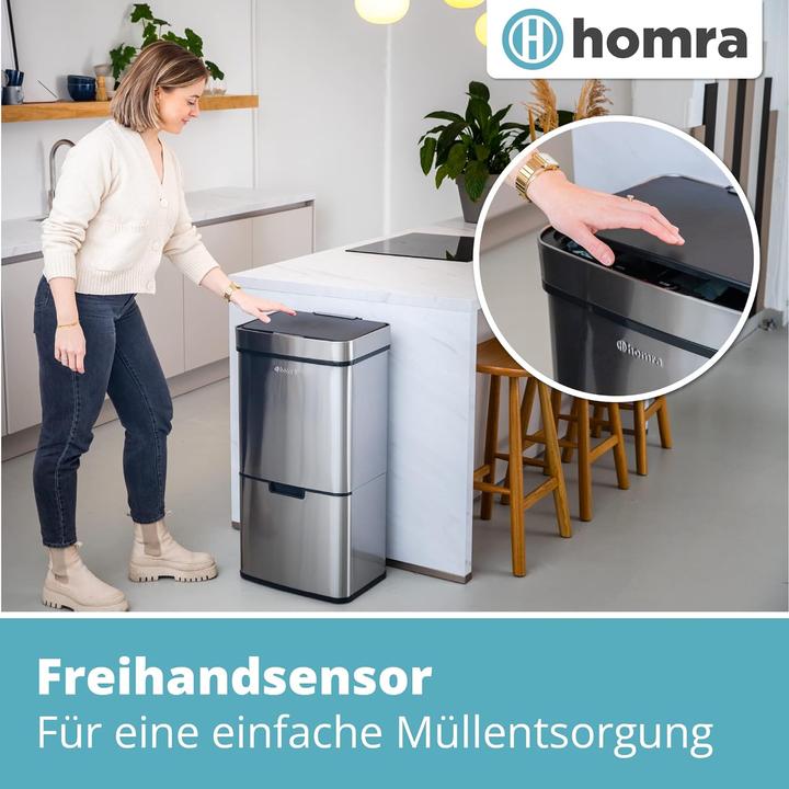 Produktbild Homra Nexo Mülleimer mit Sensor, Silber (72 l)