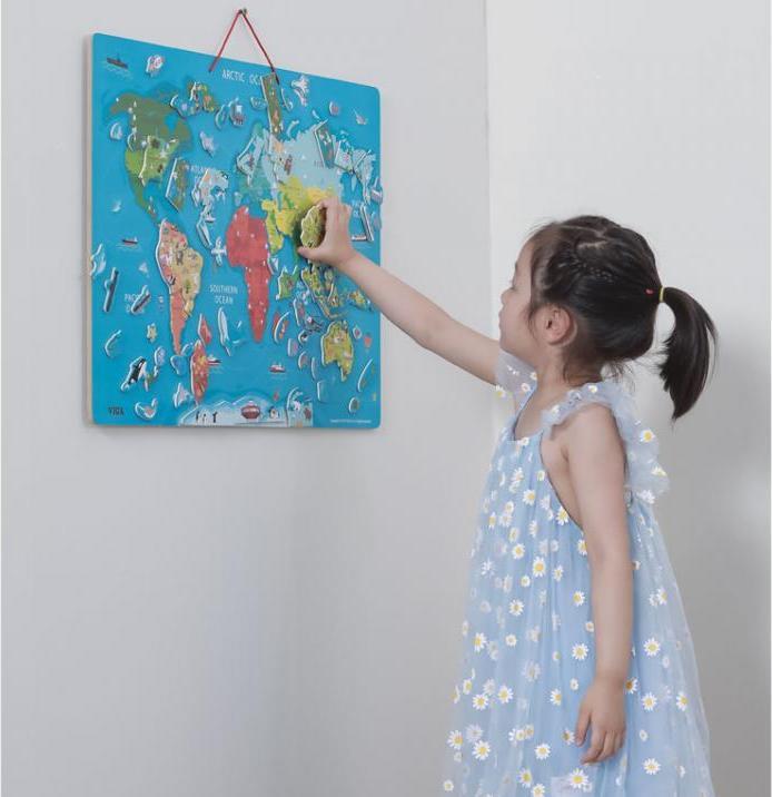 Actual product image Viga Toys Magnetic world puzzle (108 pieces)