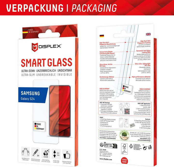 Actual product image Displex Smart Glass, Displayschutzfolie (1 Piece, Samsung Galaxy S24, Samsung Galaxy S25)
