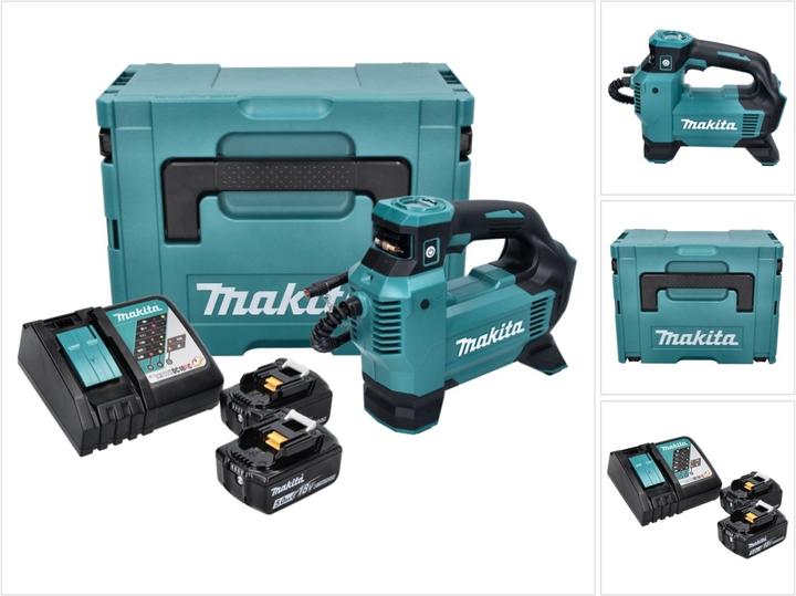 Image du produit Makita DMP 181 RTJ Compresseur sur batterie 18 V 11,1 bar + 2x batterie 5,0 Ah + chargeur + Makpac (11.10 bar)