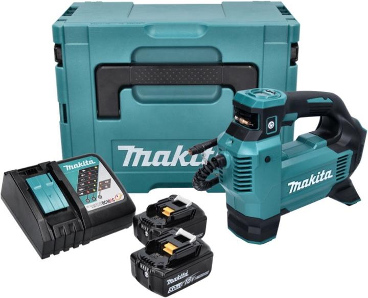 Image du produit Makita DMP 181 RTJ Compresseur sur batterie 18 V 11,1 bar + 2x batterie 5,0 Ah + chargeur + Makpac (11.10 bar)