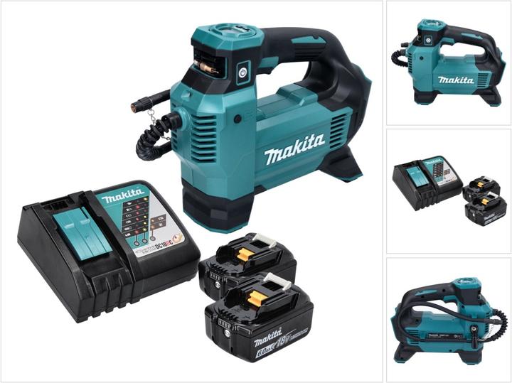 Image du produit Makita DMP 181 RG Compresseur à batterie 18 V 11,1 bar + 2x batterie 6,0 Ah + chargeur (11.10 bar)