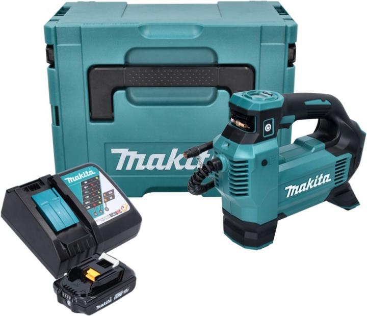 Immagine prodotto Makita DMP 181 RA1J Compressore a batteria 18 V 11,1 bar + 1x batteria 2,0 Ah + caricatore + Makpac (11.10 bar)