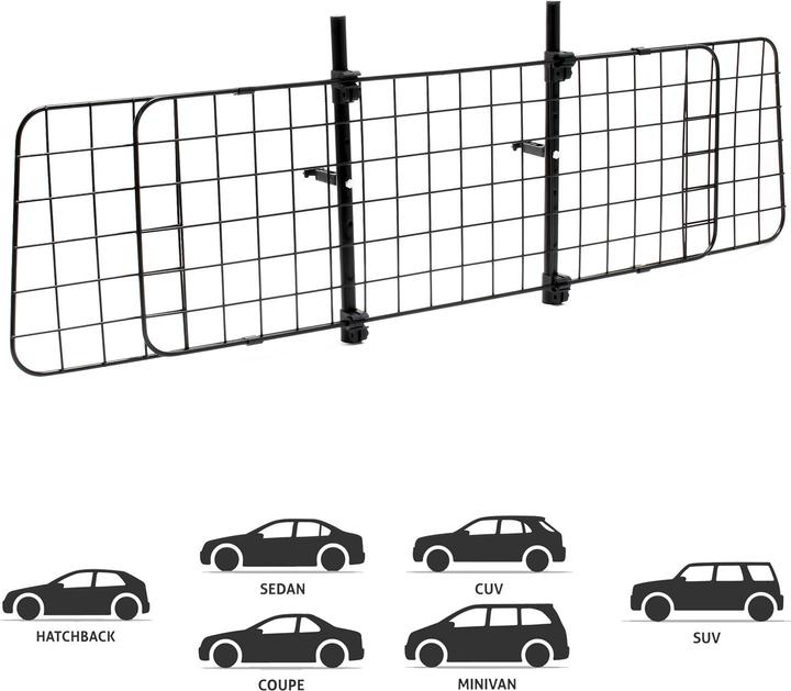 Actual product image Wiltec Dog Guard Barrier Freely Adjustable for the Car Model D Made of Iron (Dog)