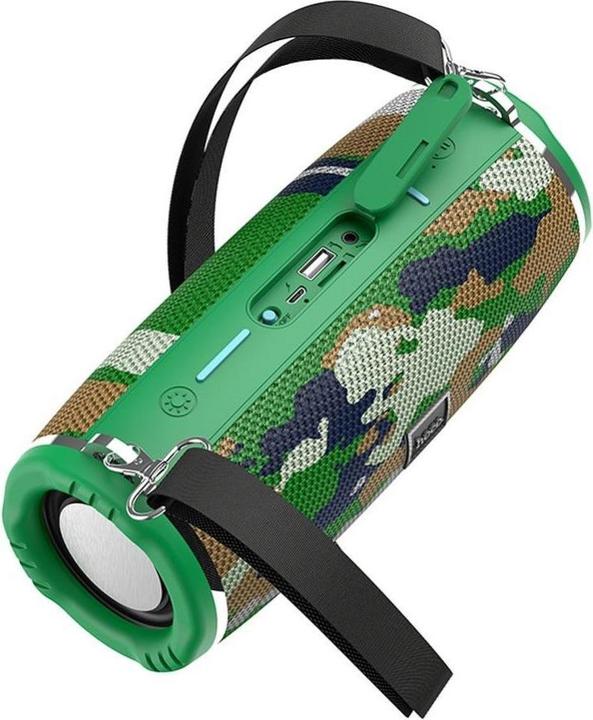 Image du produit Hoco - Wireless Speaker Sports (HC12) - Bluetooth 5.0, Shoulder Strap, 10W - Camouflage Green (2 h, Fonctionnement sur secteur)