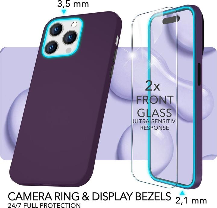 Actual product image Nalia Liquid silicone case with MagSafe function & 2x display protection glass (Apple iPhone 14 Pro)