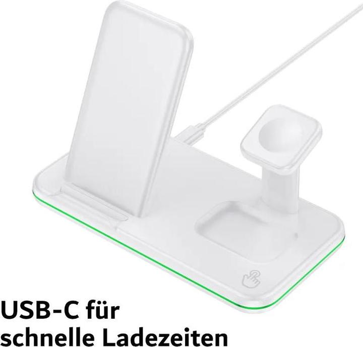 Actual product image Hermex 3-in-1 Charging Station for Smartphone Smartwatch Headphones Docking Station (15 W)