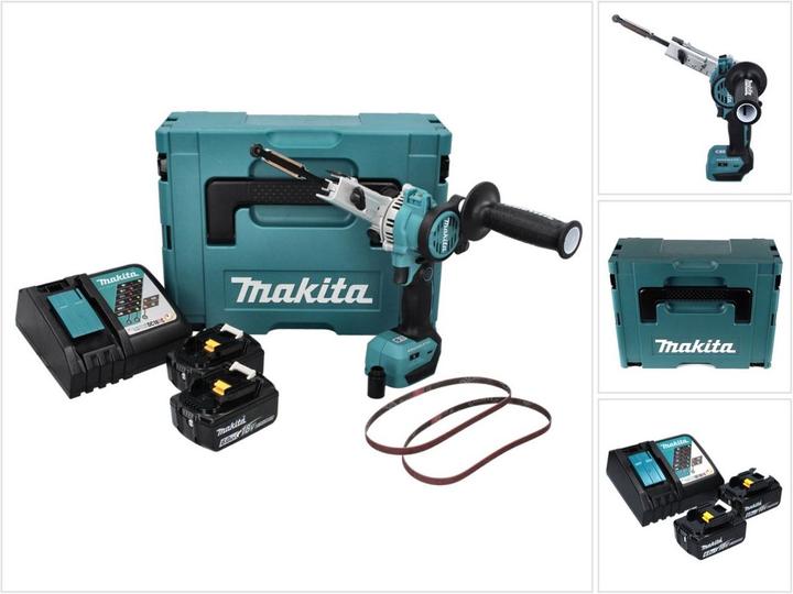 Produktbild Makita DBS 180 RGJ Akku Bandfeile 18 V 9 x 533 mm Brushless + 2x Akku 6,0 Ah + Ladegerät + Makpac (Bandschleifer)