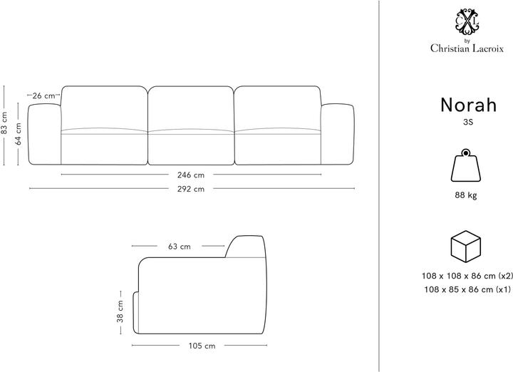 Actual product image CXL by Christian Lacroix Norah (2 person sofa, 3-seater, 4-seater)