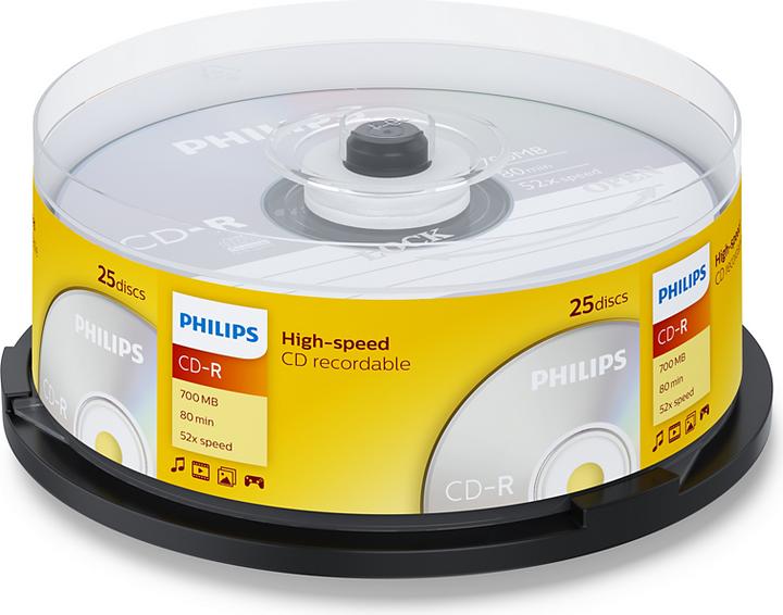 Produktbild Philips 1x25 CD-R 80Min 700MB 52x SP (25 x)
