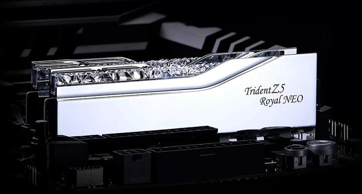 Actual product image G.Skill D564GB 6000-26 TZ5 Royal Neo Silver sr GSK (F5-6000J2636G32GX2-TR5NS) (2 x 32GB, 6000 MHz, DDR5 RAM, DIMM)