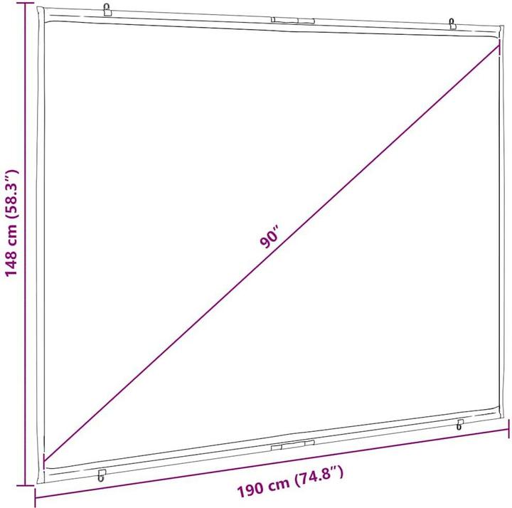 Produktbild VidaXL Beamer Leinwand Wandhängend 90 Zoll 4:3 Projektionswand Leinwand (90", 4:3)