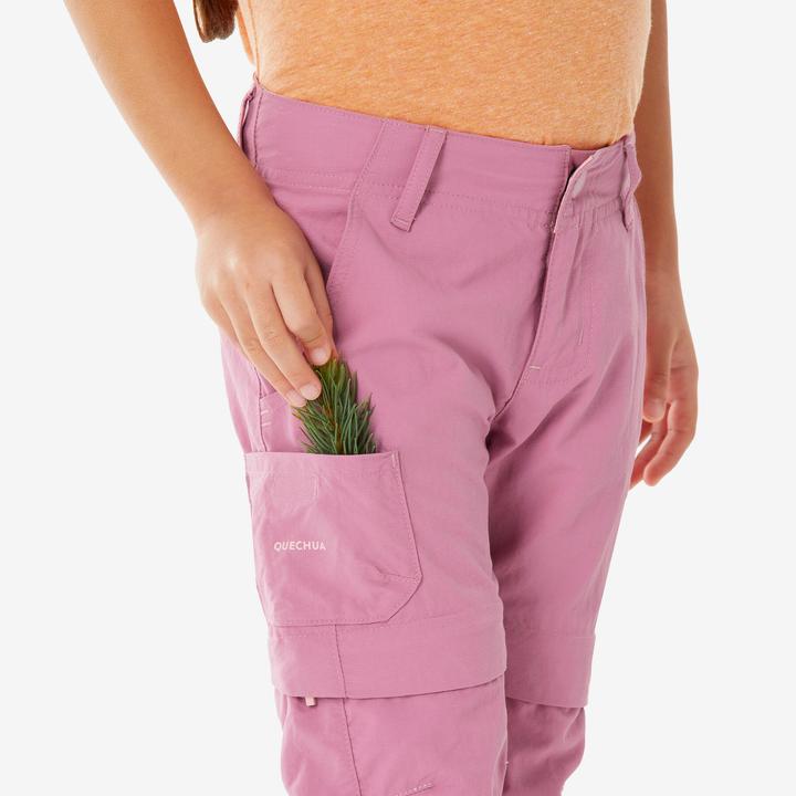 Immagine prodotto Quechua Zip-Off-Hose MH500 Kinder Gr. 92–116 Bergwandern rosa (92, 98)