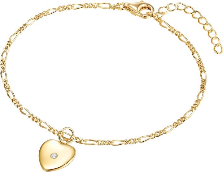 Immagine prodotto Lulu & Jane Cuore argento diamante oro giallo 17,0 cm di lunghezza base + 3,0 cm di estensione - 33500 (17 cm, Argento)