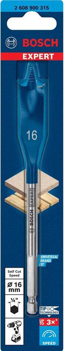 Actual product image Bosch Professional Zubehör EXPERT Self Cut Speed Flat Milling Drill, 16 x 152 mm (16 millimetres)