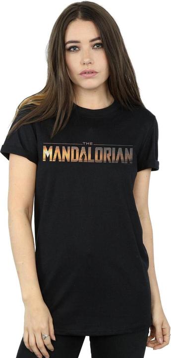 Immagine prodotto Star Wars The Mandalorian Series Logo Maglietta Ampia Donna (L)