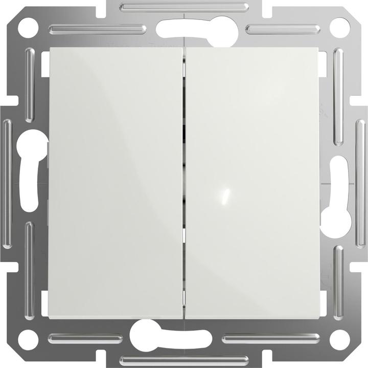 Image du produit Schneider Electric Bouton-poussoir double Asfora blanc (RAL 9003) EPH1170121D