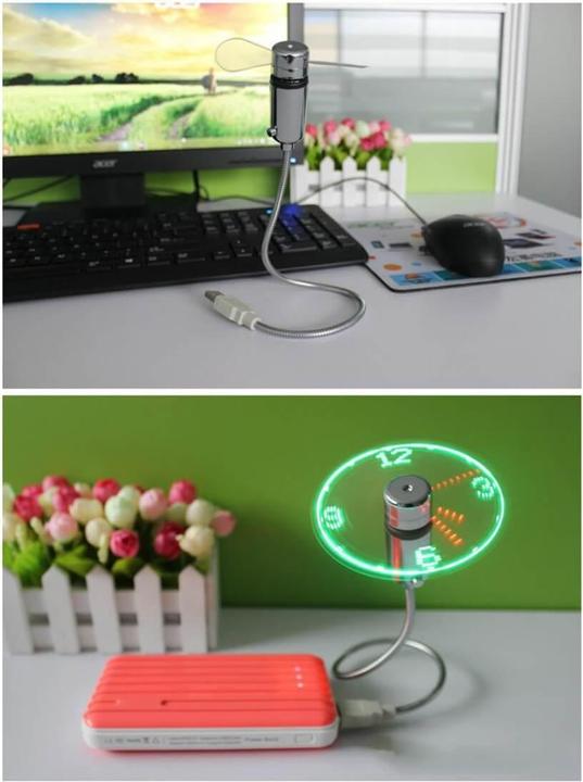 Actual product image Hama PC USB fan with clock display