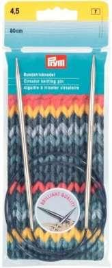 Produktbild Prym Rundstricknadel Messing, silber 7.00 mm, 80 cm, Beutel
