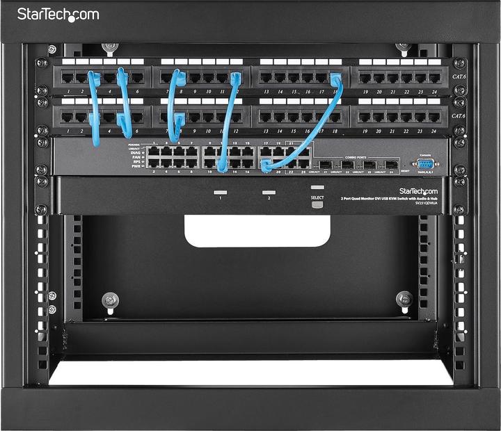 Produktbild StarTech 8 HE offenes 19 Zoll Server Rack mit Scharnier - 55cm tief (8 HE, 19 Zoll Rack)