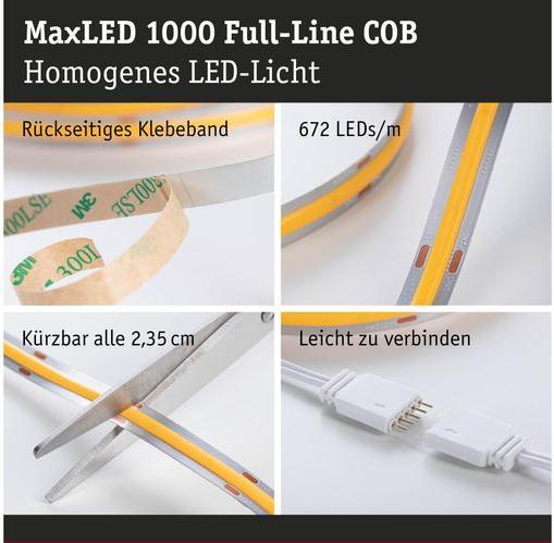Actual product image Paulmann MaxLED 1000 Full-Line COB Stripe Set (White, 300 cm, Indoor)