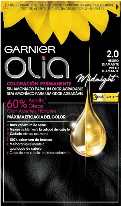 Actual product image Garnier Olia Hair Colour 2.0 Black Diamond 60 g (Black Diamond)