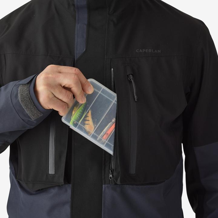 Immagine prodotto Caperlan Giacca da pesca FJ 500 WPF impermeabile da uomo grigio/nero (M)
