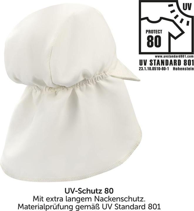 Actual product image La Loona LaLoona baby caps & baby hats Peaked cap with neck protection UPF 80 - Offwhite -