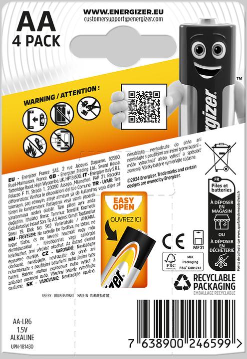 Actual product image Energizer Alkaline Power (4 pcs., AA)