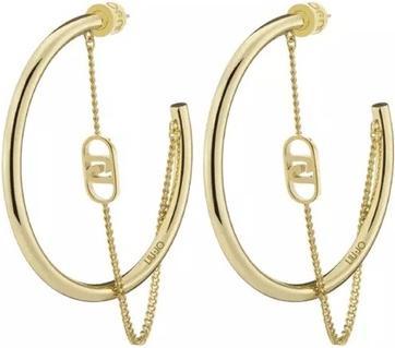 Image du produit Liu Jo Gold Plated Hoop Earrings With Chain Lj2774