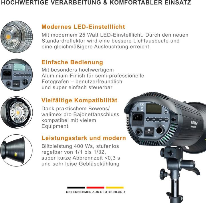 Produktbild Walimex pro Campaigner 400 HS Studioblitz (400 W, Blitzkopf)