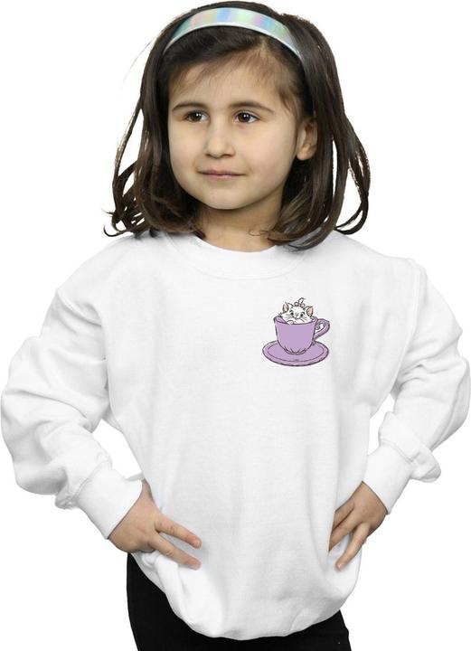 Actual product image Disney Girls Aristocats Marie In Cup Breast Print Sweatshirt (140, 146)