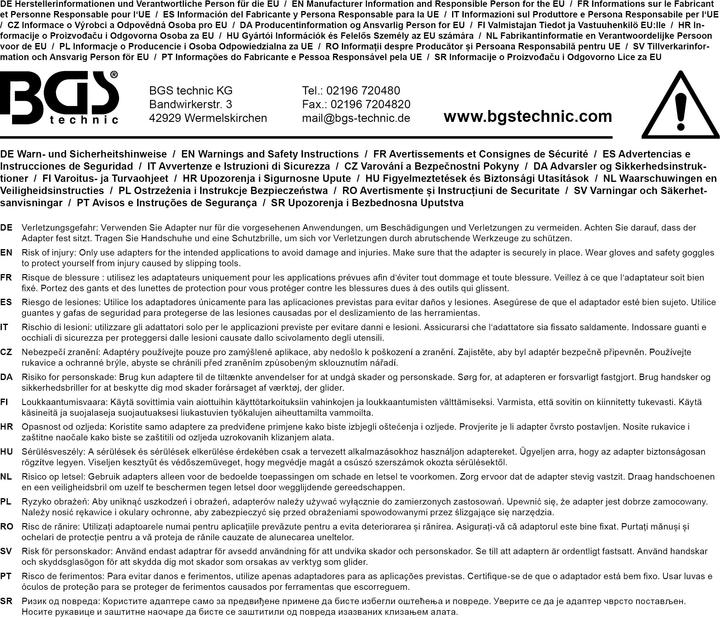 Immagine prodotto BGS Adattatore per trapano attacco esagono esterno 6,3 mm (1/4") / esagono interno 10 mm (3/8")