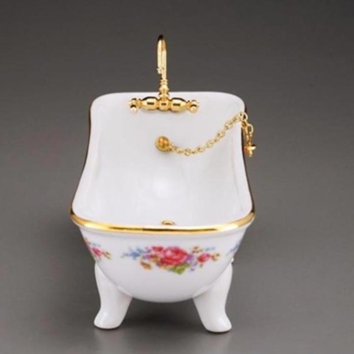 Produktbild Reutter 001.770/2 - Badewanne "Dresdner Rose", Miniatur (12.5 x 5.5 x 7 cm)