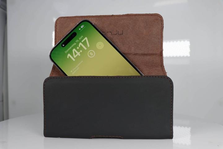Actual product image Honju horizon smooth leather belt pouch| Apple iPhone 13/12/11 Pro Max & XS| black|