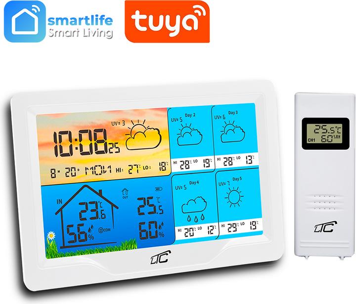 Produktbild Lasmex SMART Wetterstation mit Farbdisplay Weiss TUYA LTC