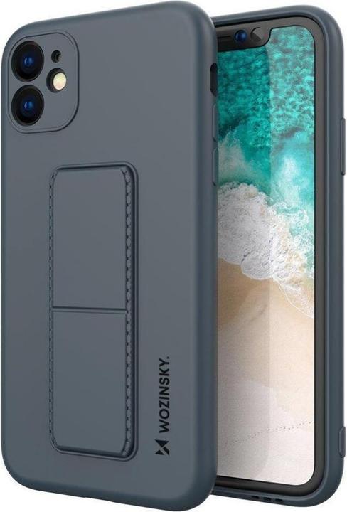 Image du produit Wozinsky Kickstand Case étui en silicone avec support pour iPhone 12 Pro Max bleu marine (Apple iPhone 12 Pro Max)