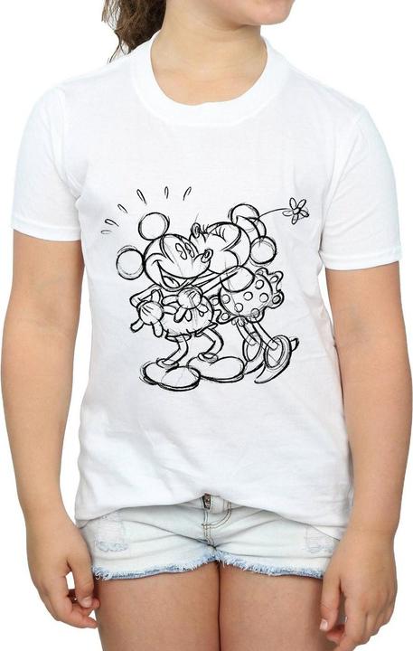 Image du produit Disney - T-shirt MICKEY AND MINNIE MOUSE KISS SKETCH - Fille (140, 146)