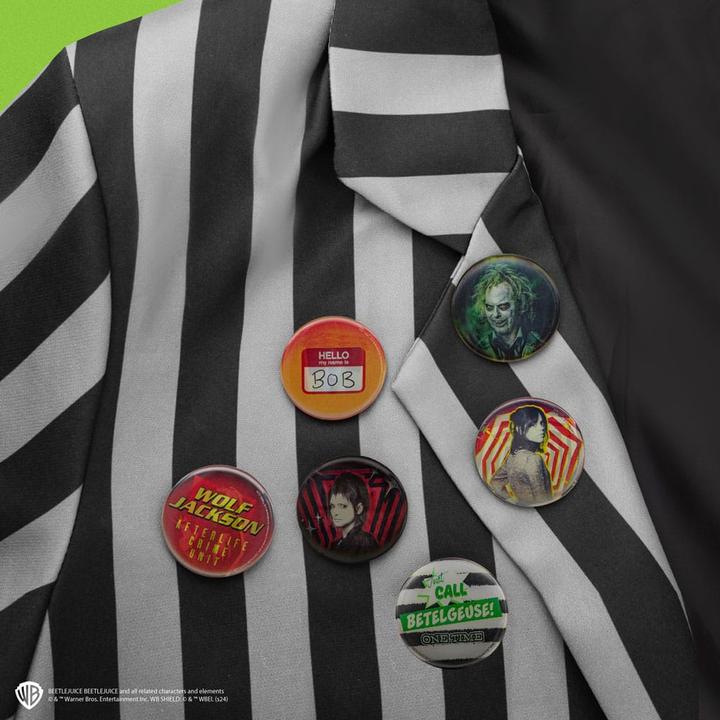 Immagine prodotto Cinereplicas Bottoni a clip di Beetlejuice in confezione da 6 pezzi
