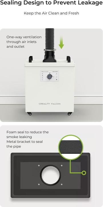 Actual product image Creality Falcon YW200 smoke extraction unit with filter (Cleaning)