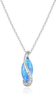 Image du produit Beneto Collier en argent avec opale synthétique AGS1324 / 47 (L)