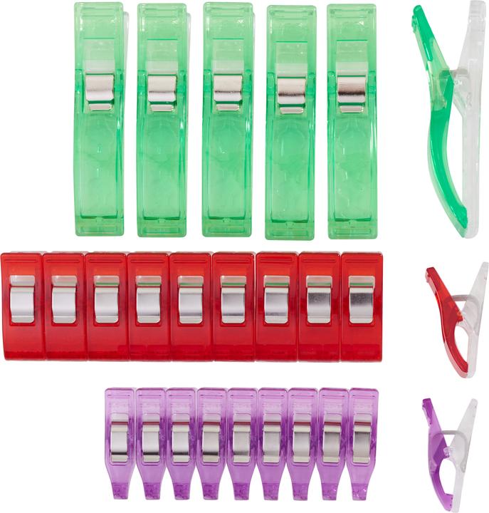 Image du produit Clover Pinces à tissu "Wonder Clips", 26 pièces, 3 tailles différentes